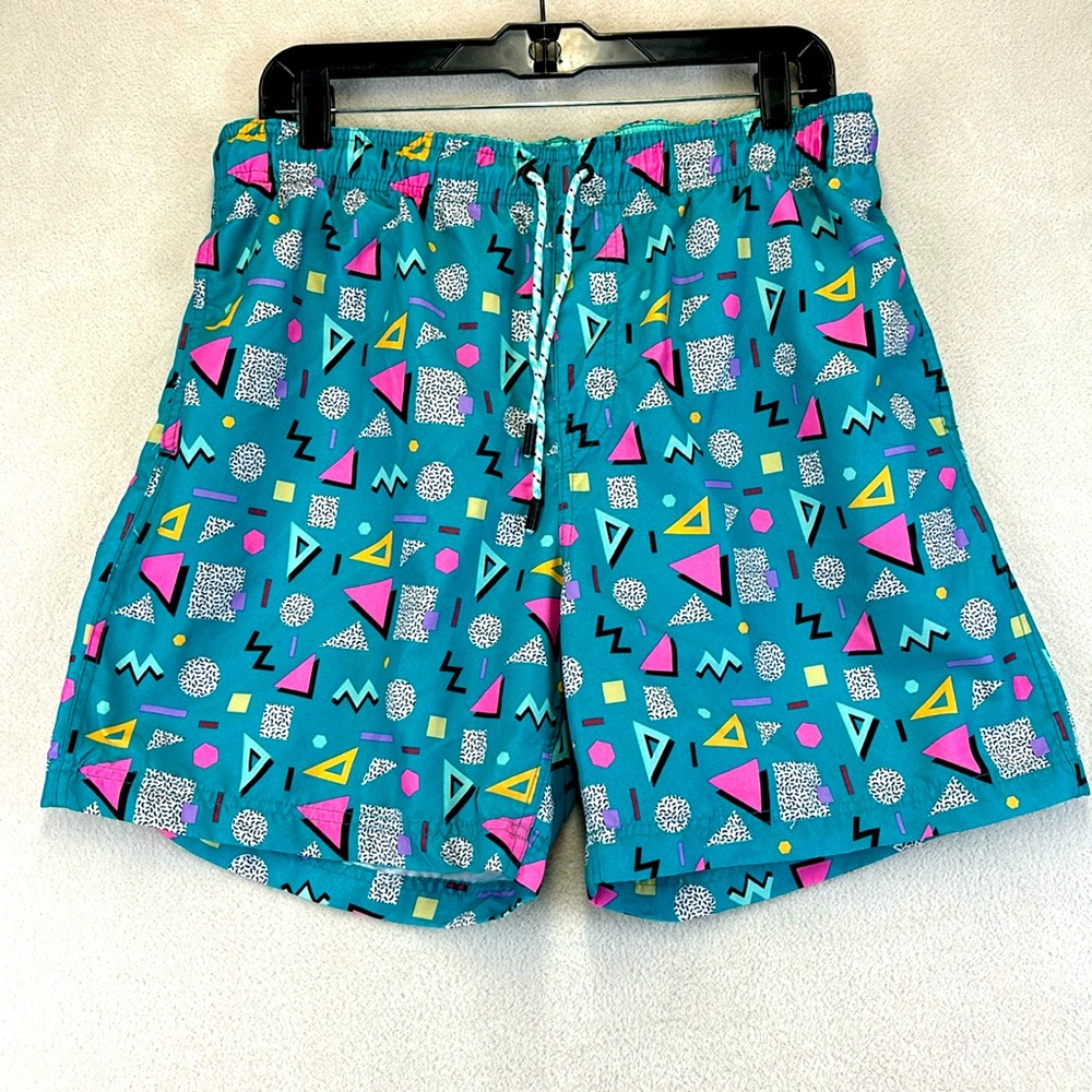 BROKEN THREADS 80s Style Swim Shorts Surf Trunks Size Large